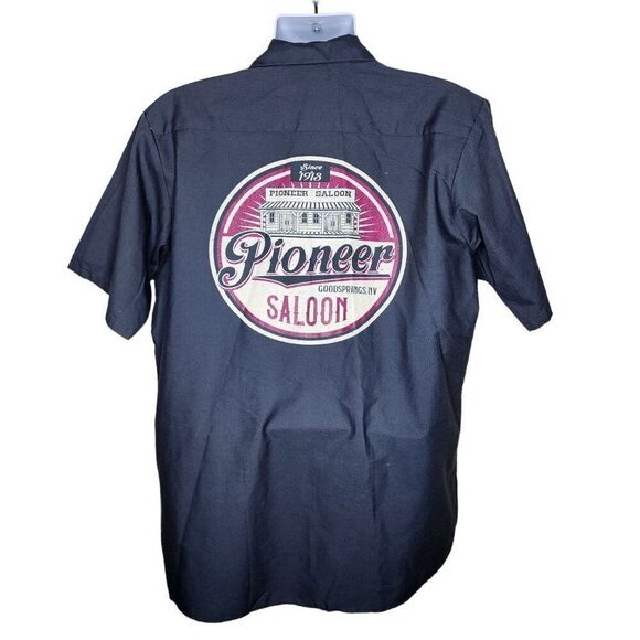 Pioneer Saloon NV Short Sleeve Snap Work Shirt Mens Size L Gray - Picture 1 of 7